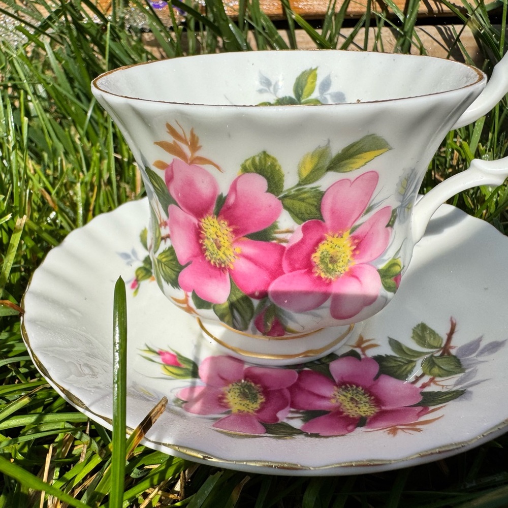 Royal Albert Pink Floral Teacup and Saucer